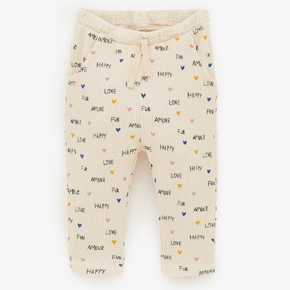 Zara Other - Zara 2T-3T pants with text cream color.